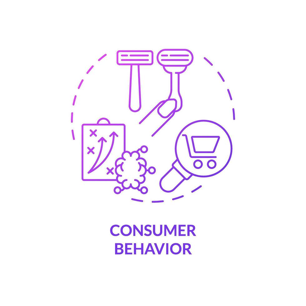 2d pendenza consumatore comportamento icona, isolato creativo vettore, magro linea illustrazione che rappresentano rosa imposta. vettore