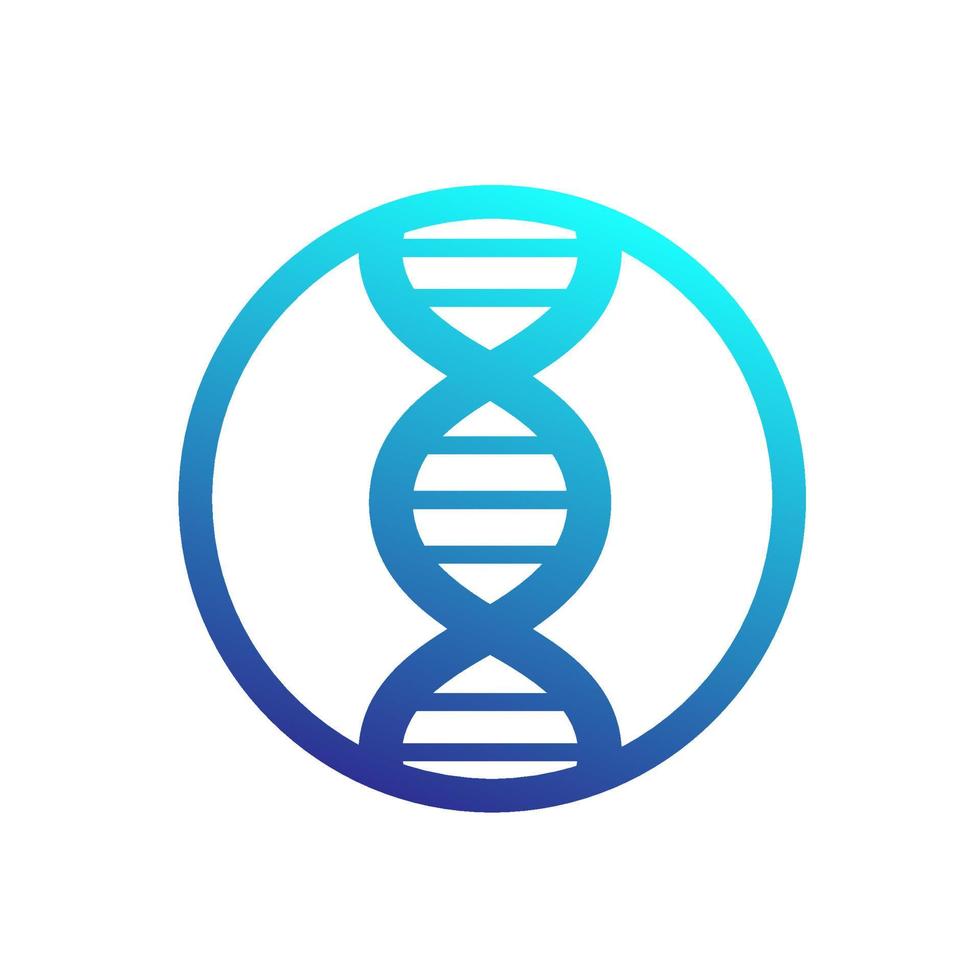 icona del filamento di DNA in cerchio vettore