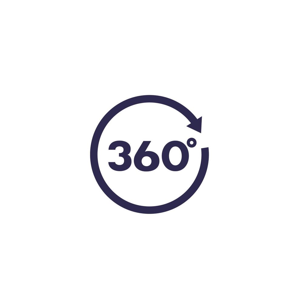 360 icona, vettore