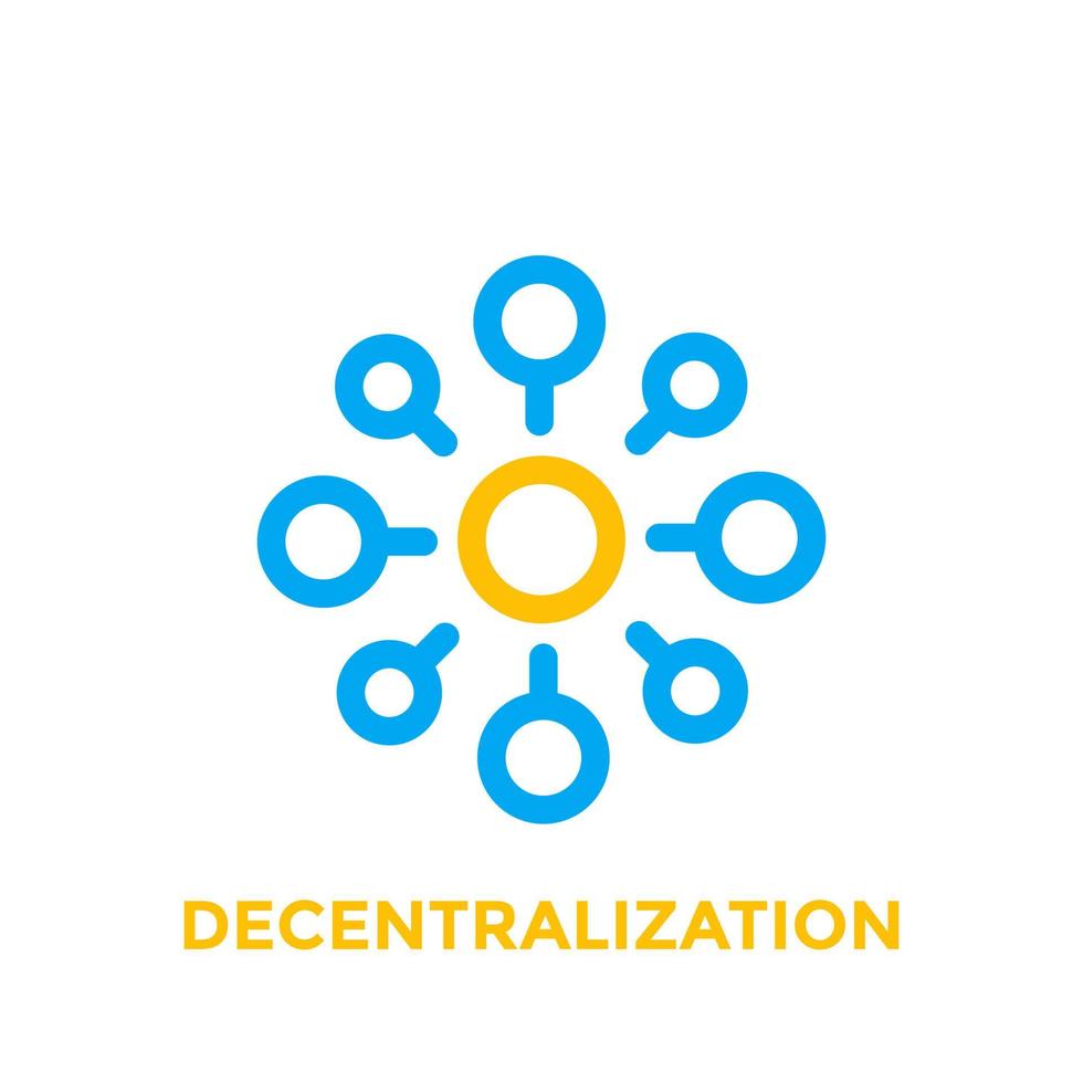 icona del vettore di decentralizzazione su bianco