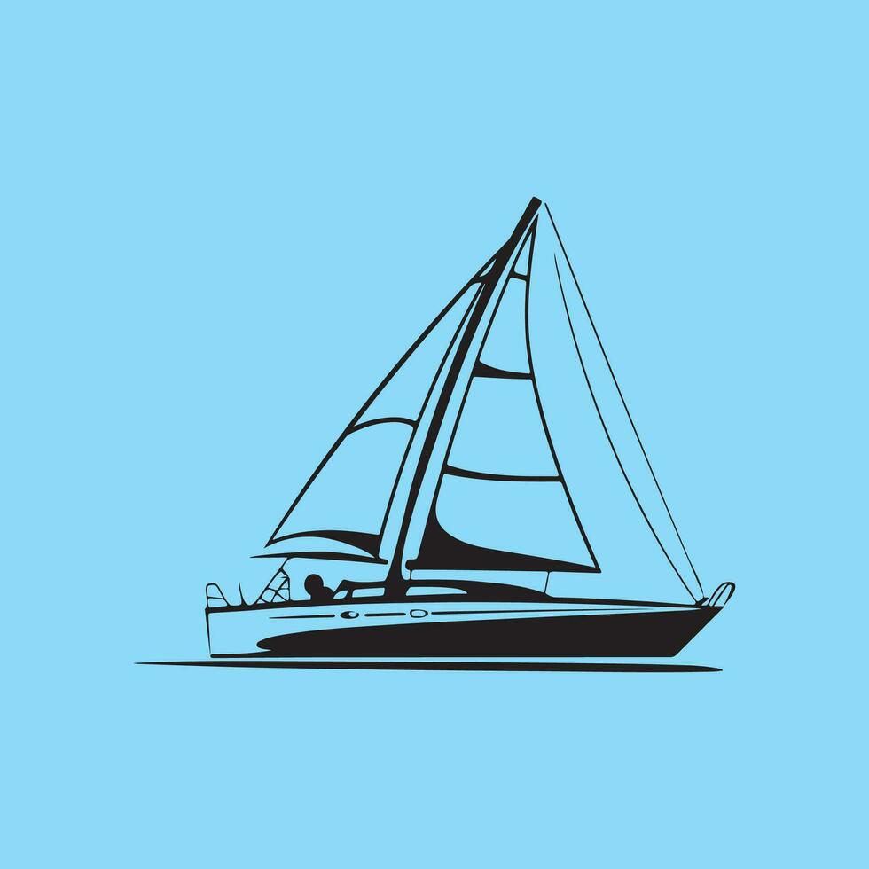 yacht vettore arte, icone, e grafica