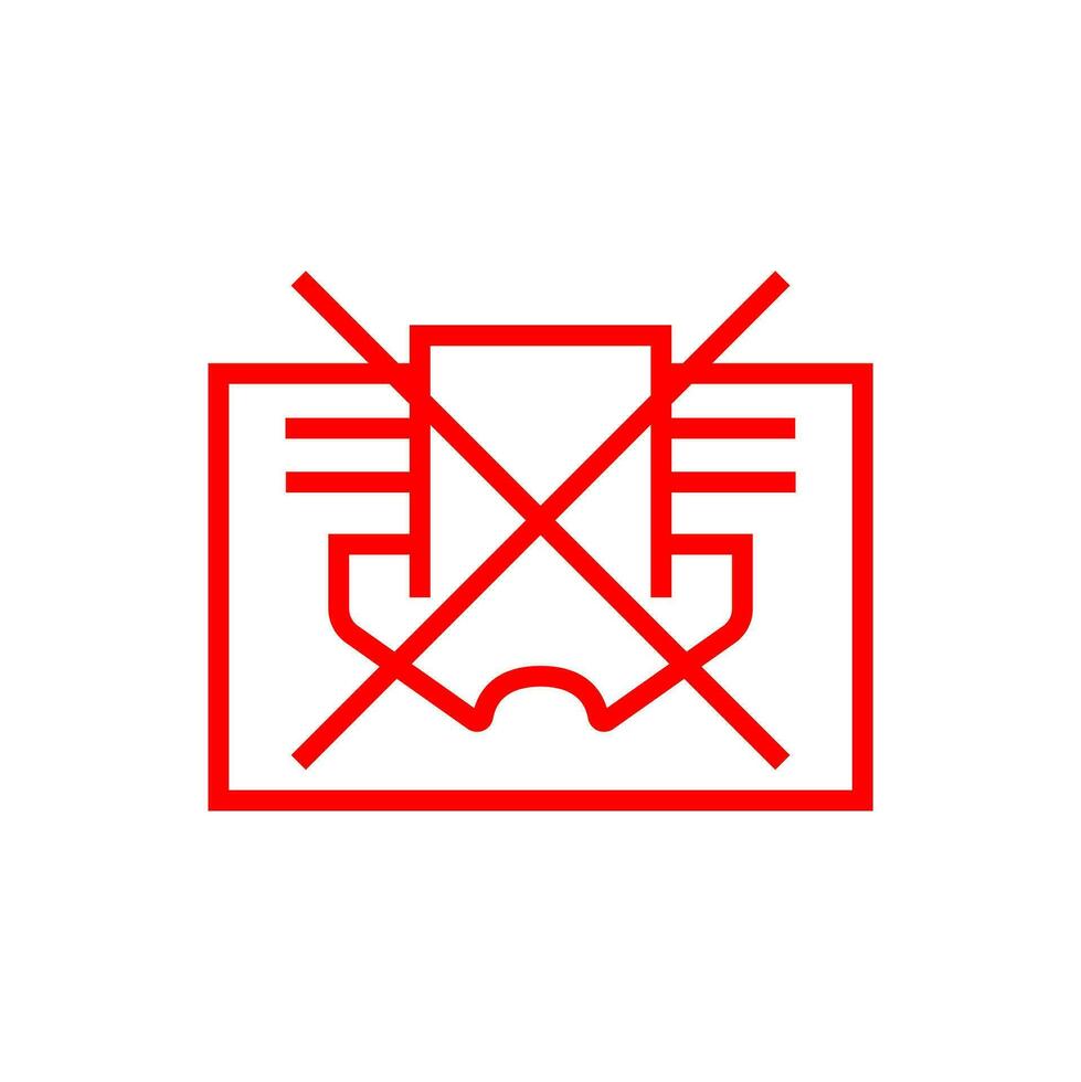 fare non copertina cartello divieto simbolo vettore Immagine. semplice rosso linea icona
