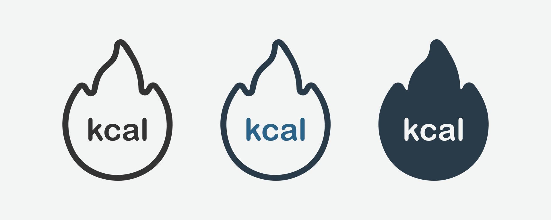 illustrazione vettoriale del modello di progettazione dell'icona delle calorie lineari