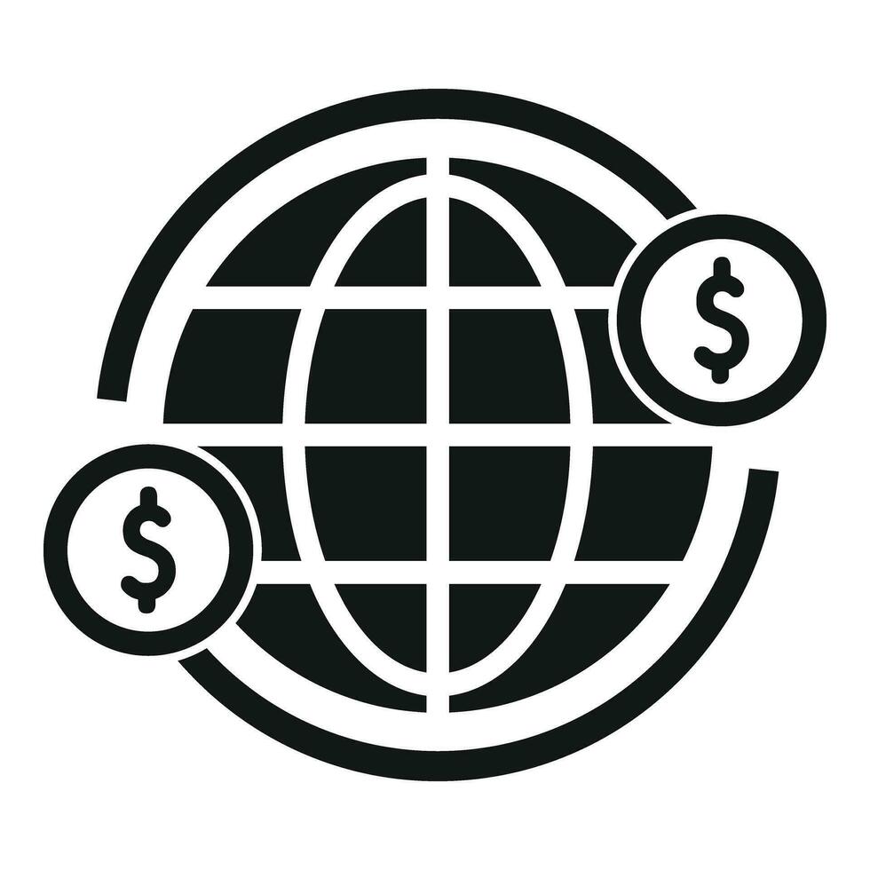 in linea globale i soldi modulo icona semplice vettore. cultura aziendale vettore