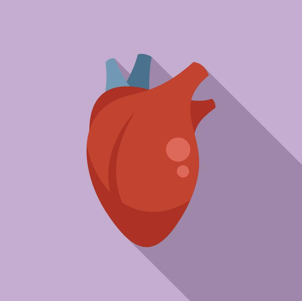 struttura cuore trapianto icona piatto vettore. medico bioprinting vettore