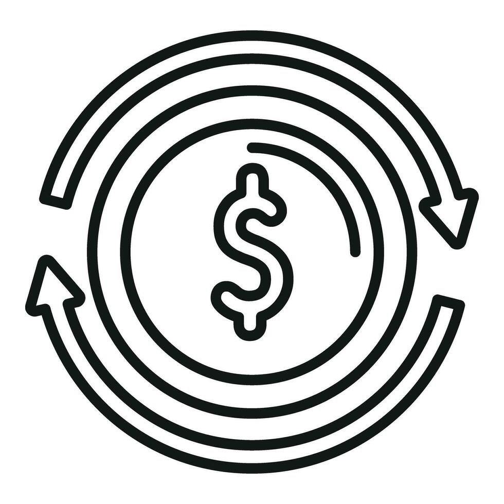 modificare i soldi moneta icona schema vettore. finanza supporto in linea vettore