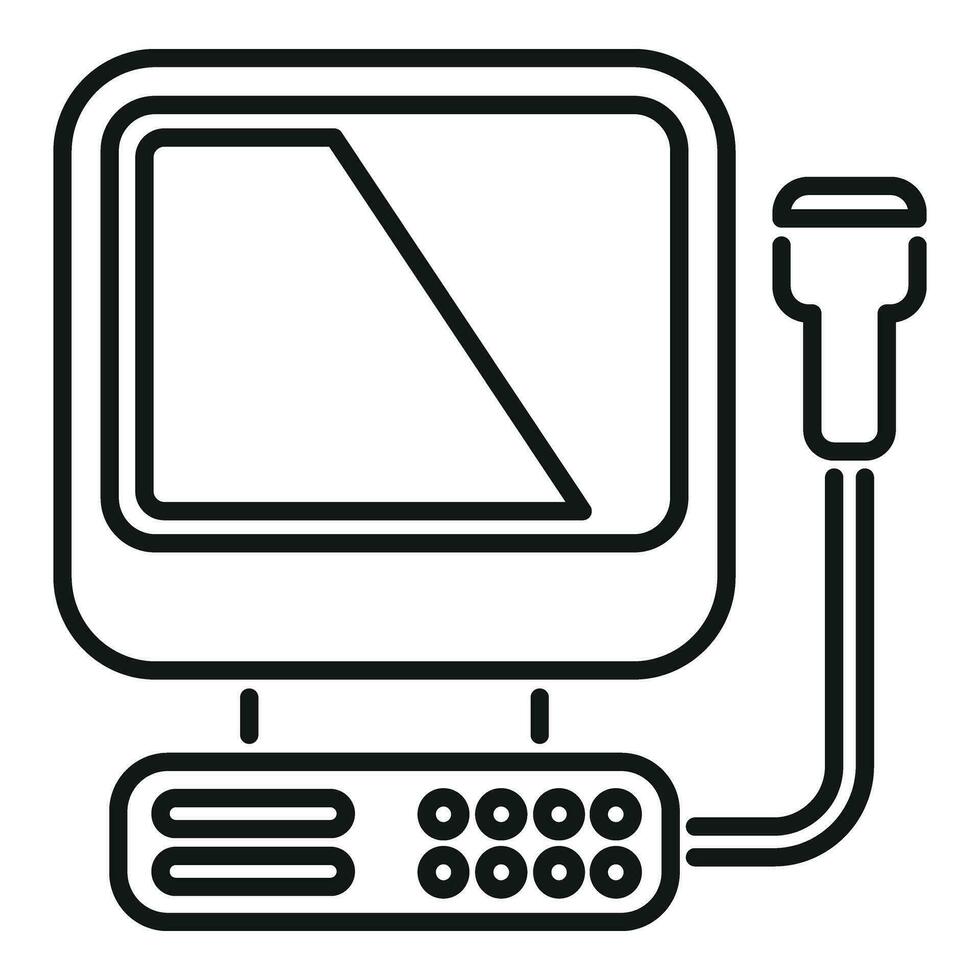 ultra suono dispositivo icona schema vettore. ultrasonico diagnosi vettore