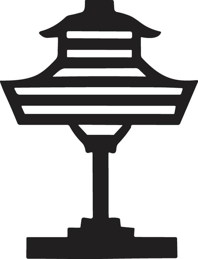 ai generato giapponese cancello logo o Cinese lanterna nel Vintage ▾ stile vettore