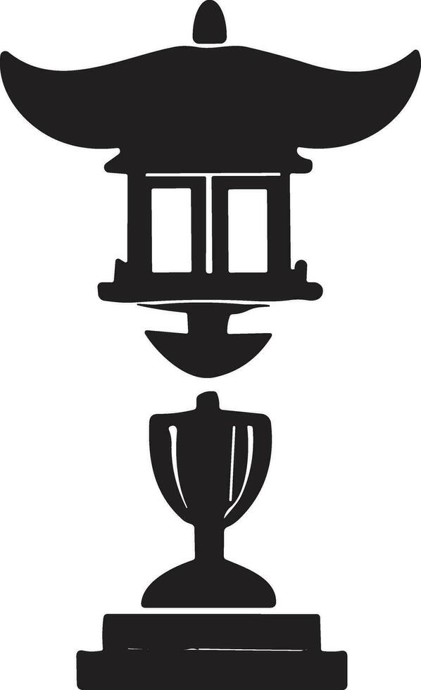 ai generato giapponese cancello logo o Cinese lanterna nel Vintage ▾ stile vettore