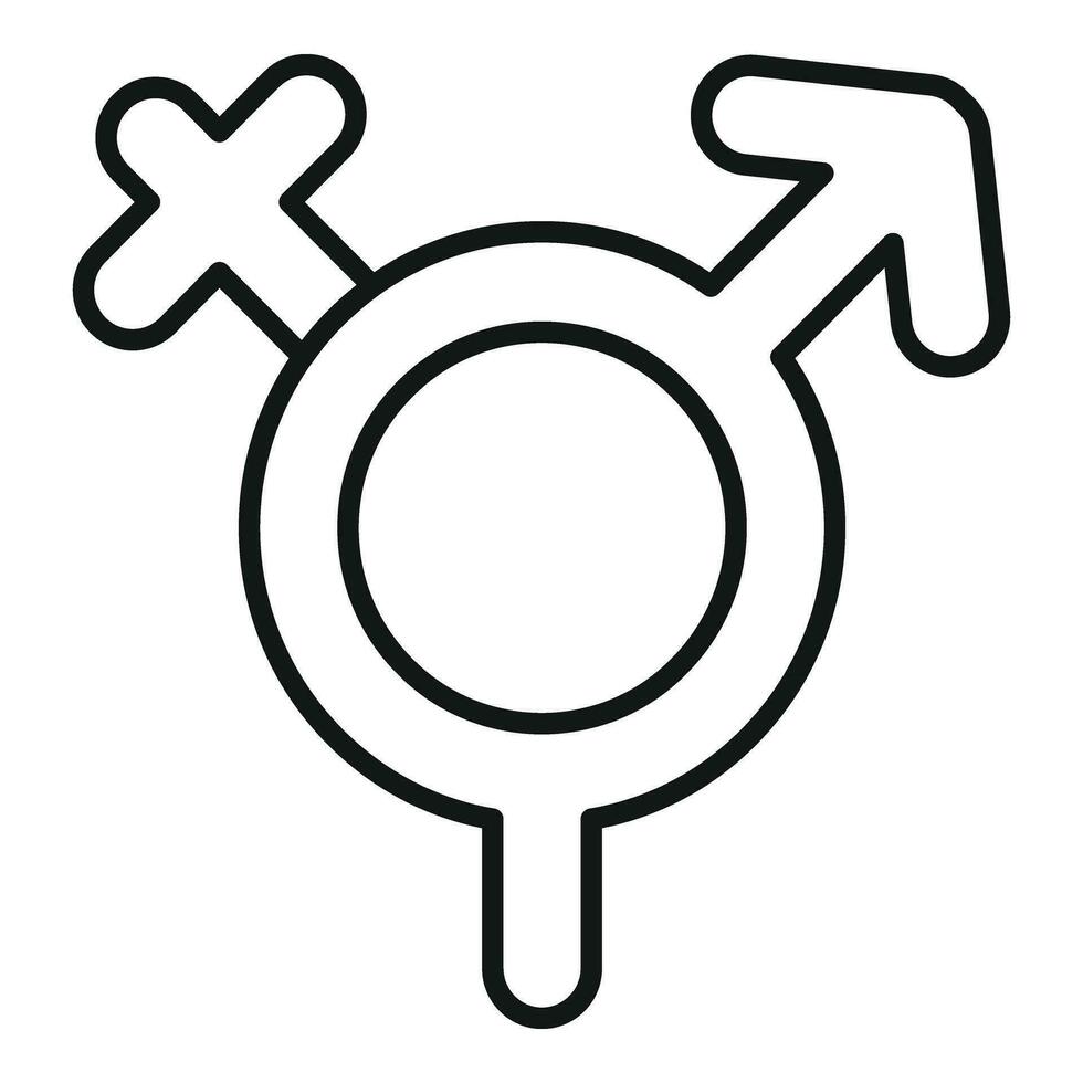 orgoglio uguaglianza icona schema vettore. supporto agender bisessuale vettore