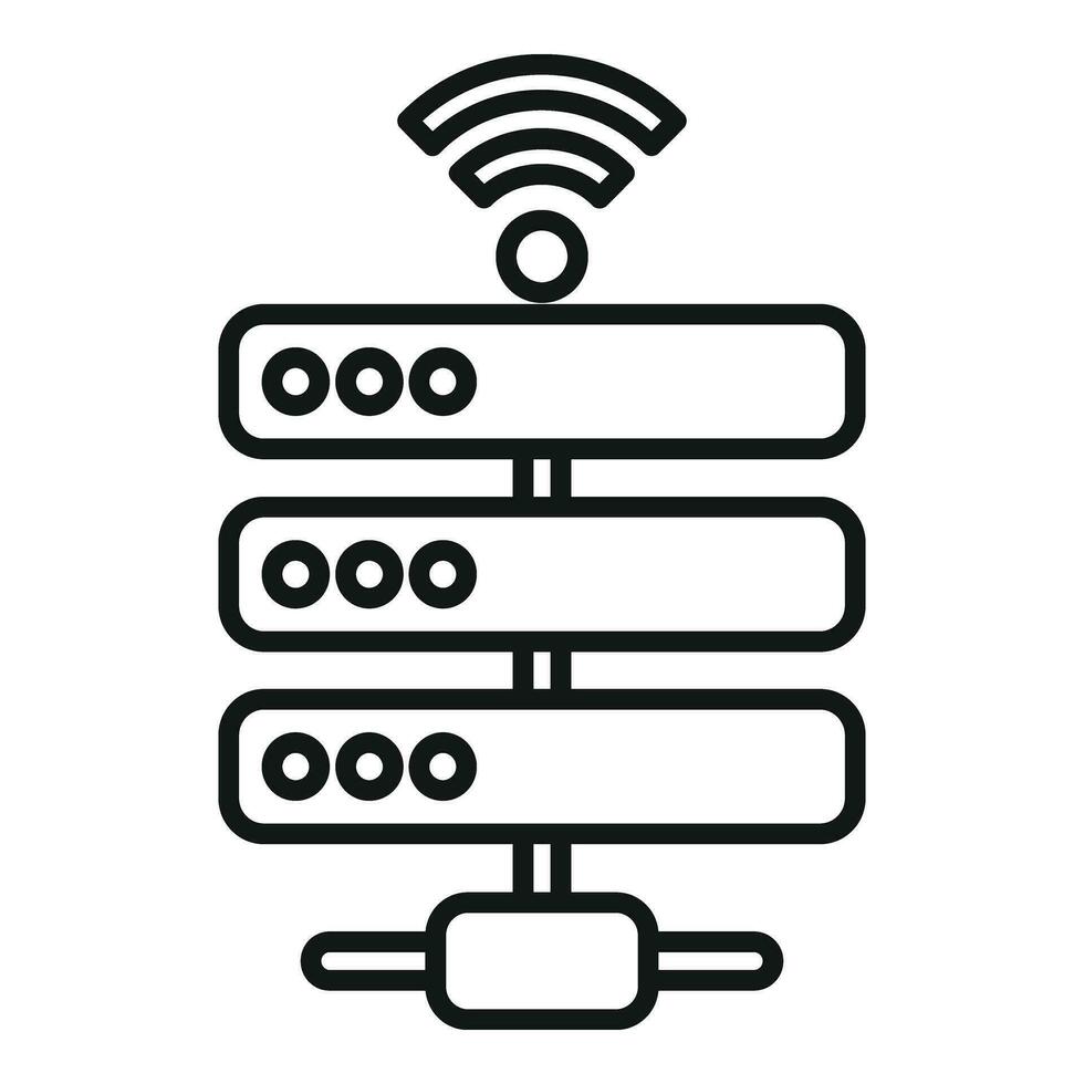 server dati supporto icona schema vettore. Internet fornitore vettore