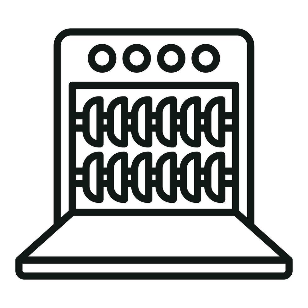 lavastoviglie apparecchio icona schema vettore. acqua riscaldamento vettore