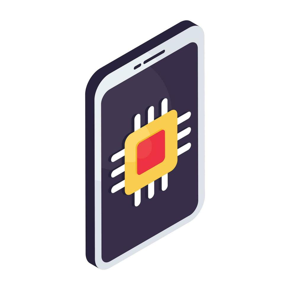 icona del design creativo del chip mobile vettore
