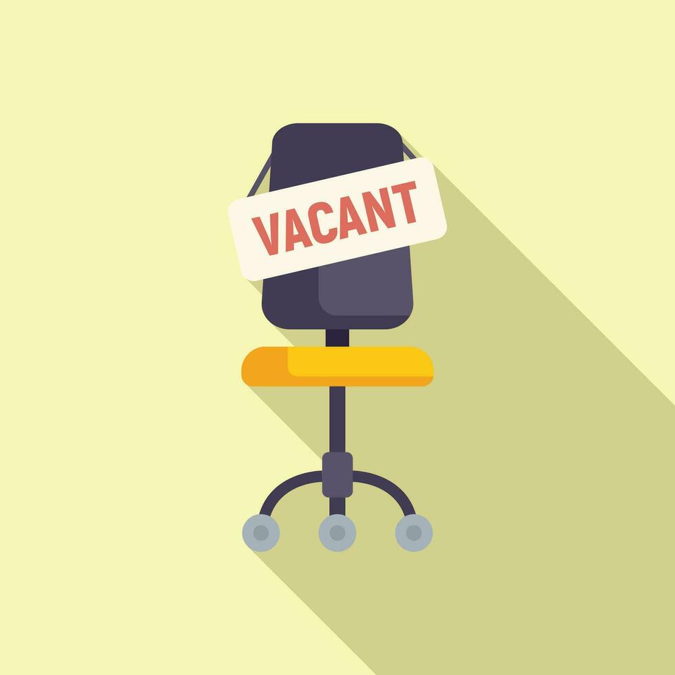 vacante lavoro sedia icona piatto vettore. carriera colloquio vettore