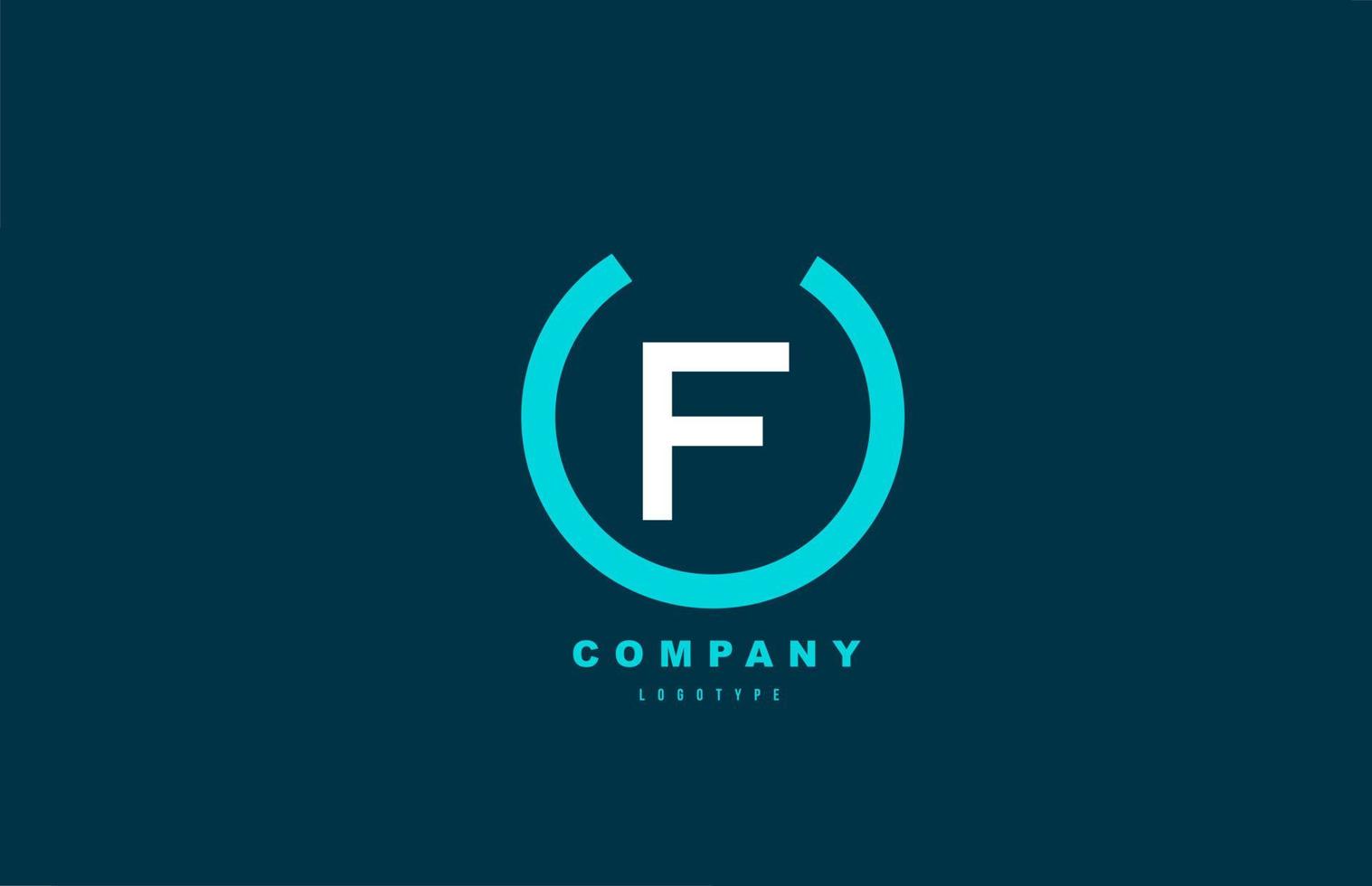 f bianco e blu lettera logo alfabeto icona design per azienda e business vettore