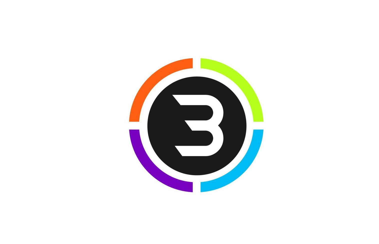 b disegno colorato dell'icona del logo della lettera dell'alfabeto per l'azienda e il business vettore