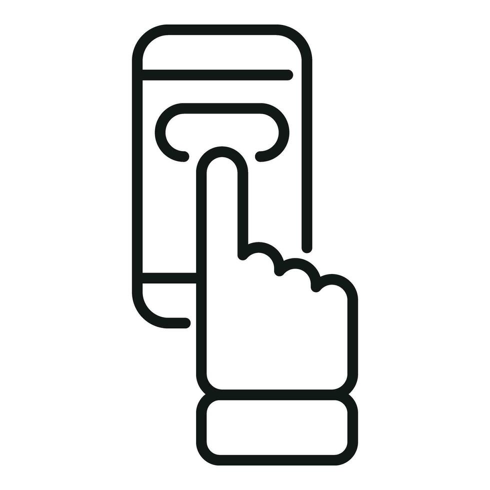 smartphone votazione in linea icona schema vettore. scrutinio scelta vettore