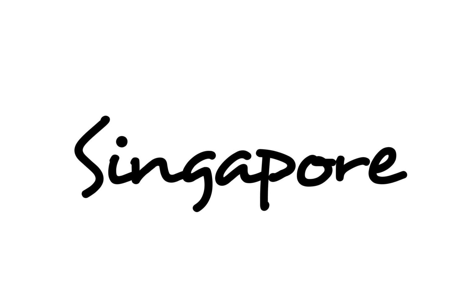 singapore città scritta a mano parola testo scritte a mano. testo calligrafico. tipografia in colore nero vettore