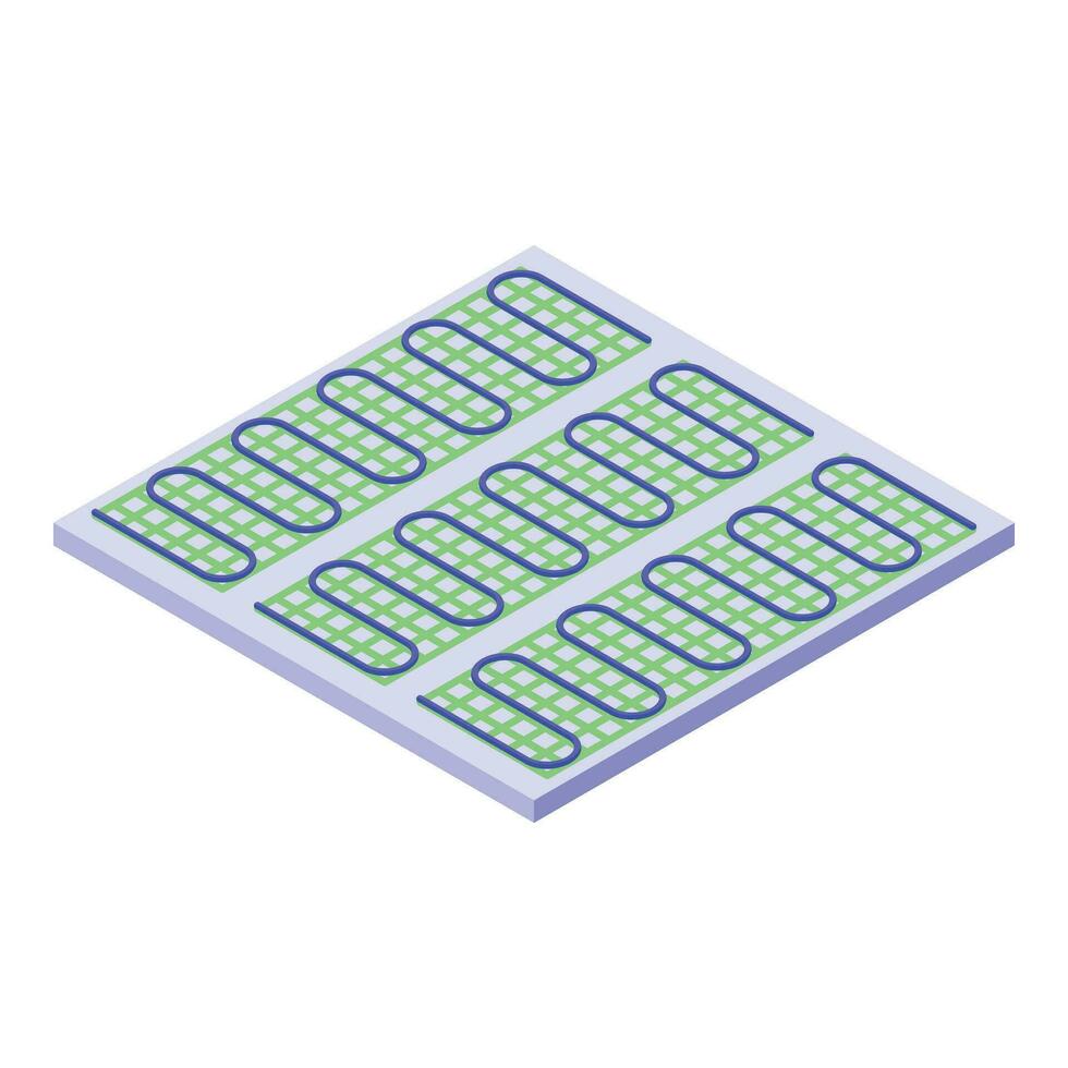 nuovo termico pavimento icona isometrico vettore. piastrella strato vettore