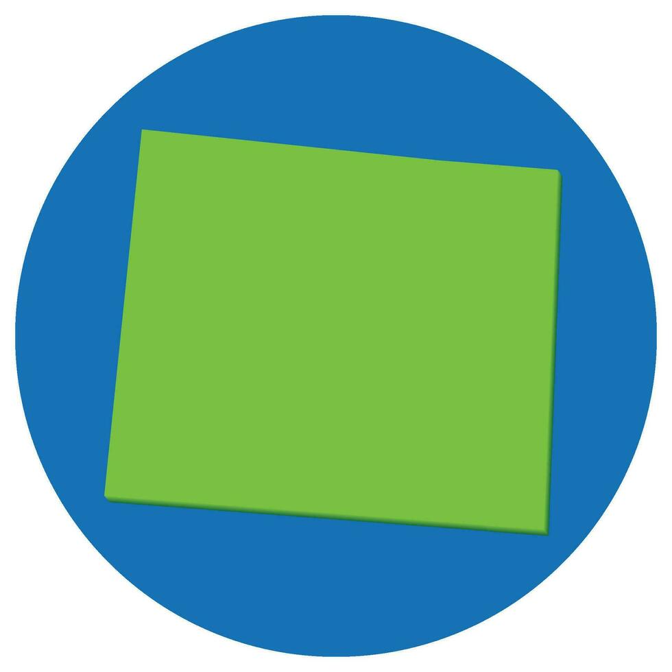 Colorado stato carta geografica nel globo forma verde con blu cerchio colore. carta geografica di il noi stato di Colorado. vettore