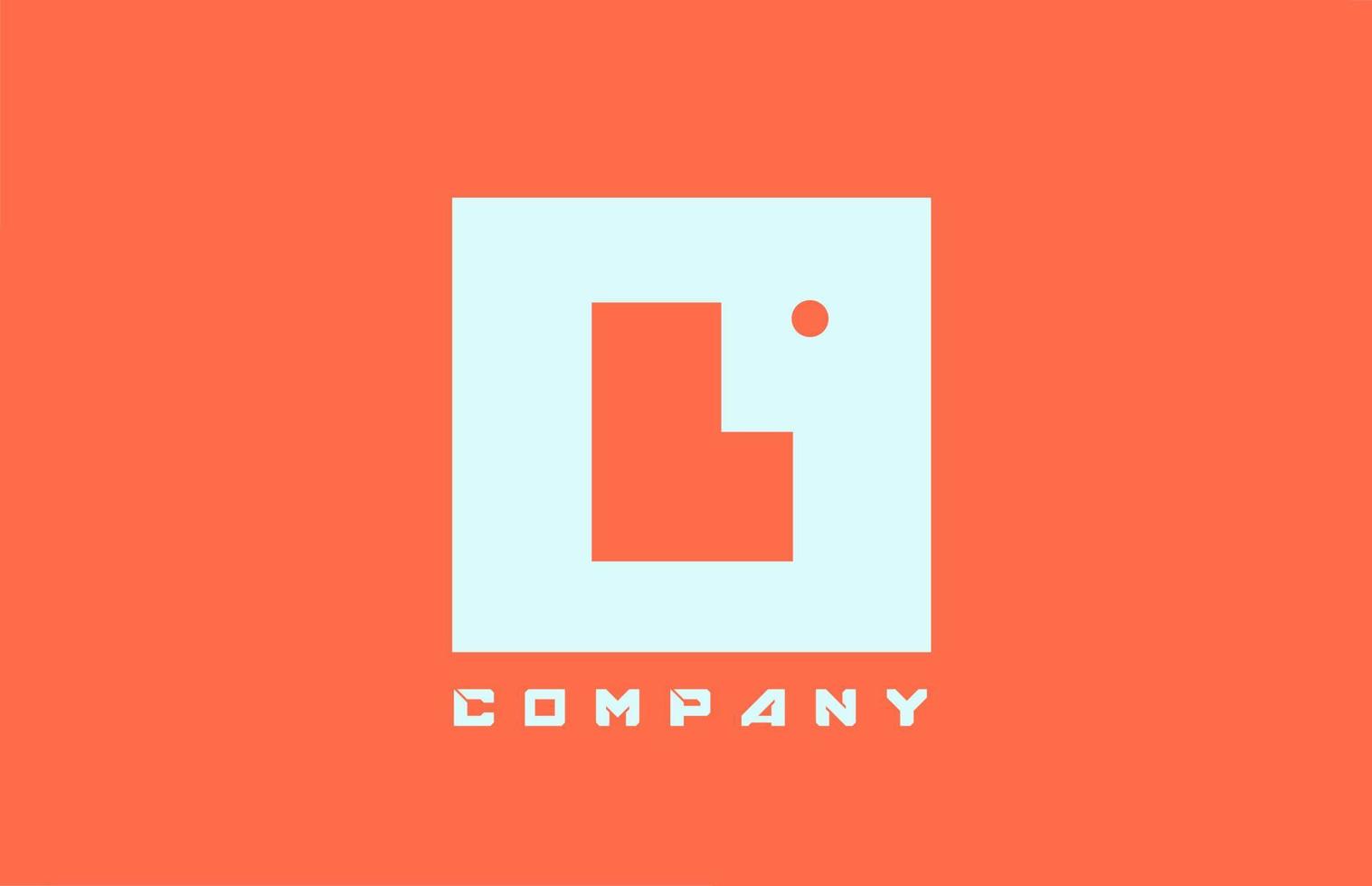 icona del logo della lettera dell'alfabeto arancione bianco l per affari e società con design a punti vettore
