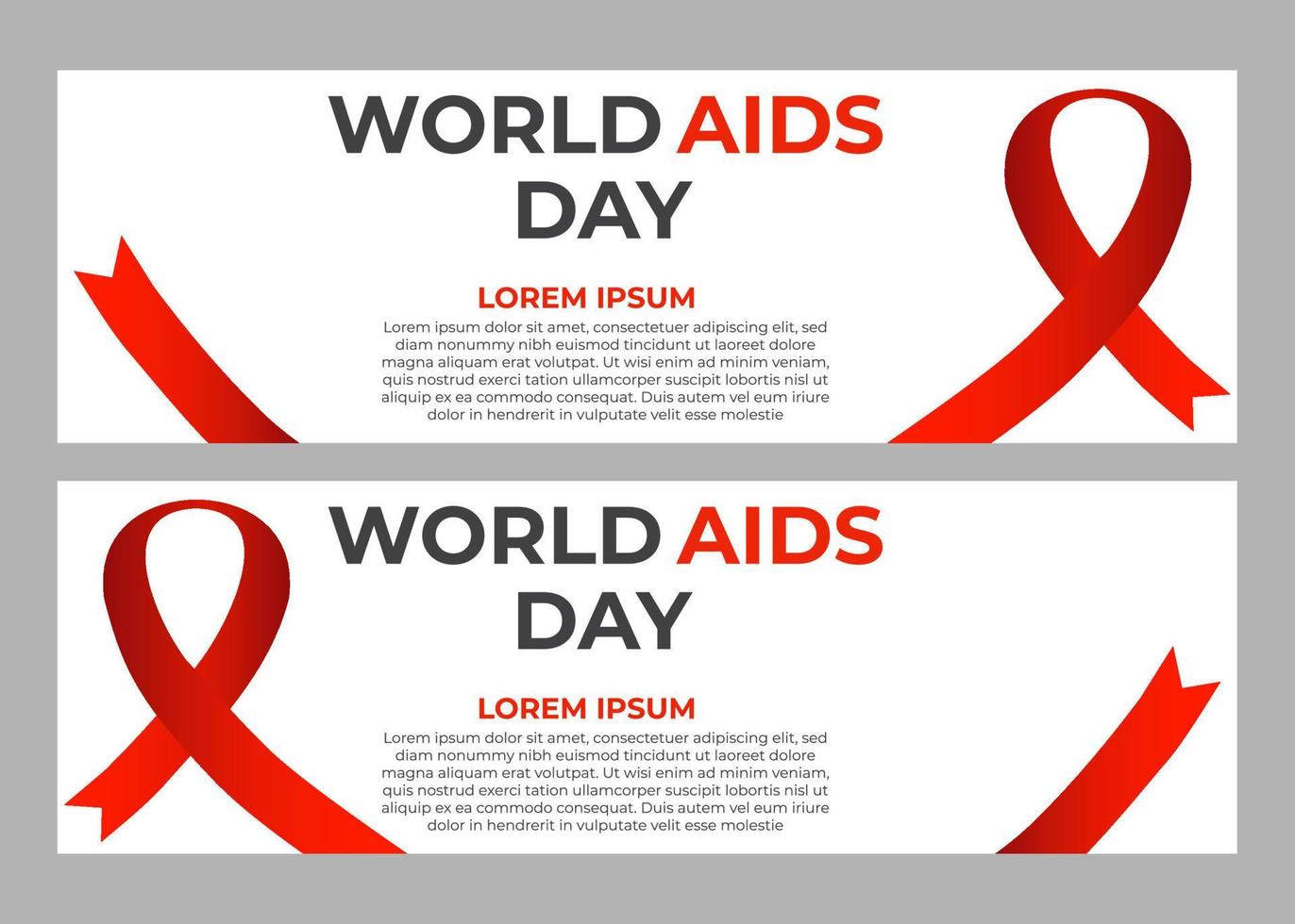 set di modelli di banner per la giornata mondiale dell'aids vettore