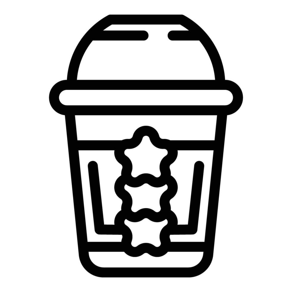raffreddato ghiacciato bevanda icona schema vettore. caffè tazza vettore