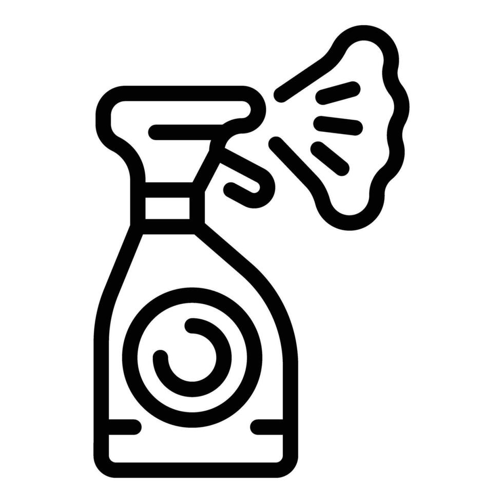 spray addetto alle pulizie icona schema vettore. dormitorio pavimento sporco vettore