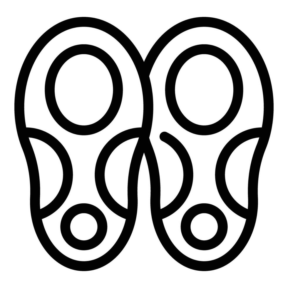 estremità scarpa solette icona schema vettore. osso tacco vettore