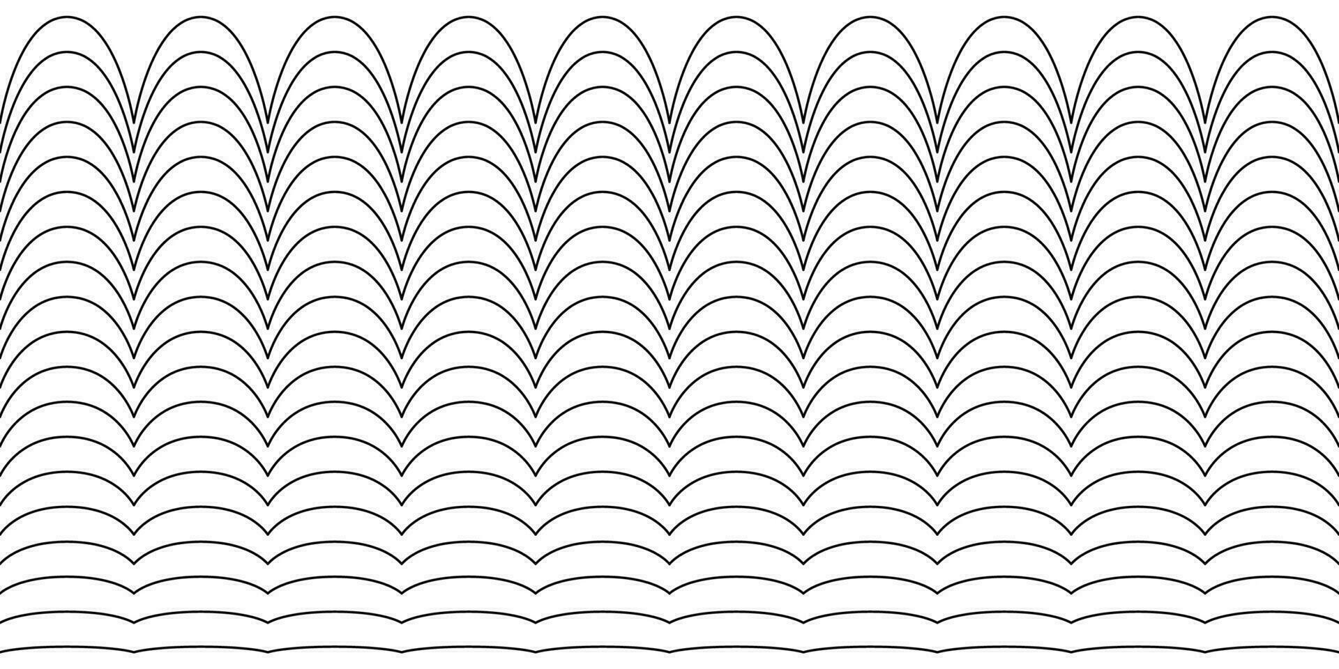 un' impostato di ondulato zigzag orizzontale wiggly Linee vettore