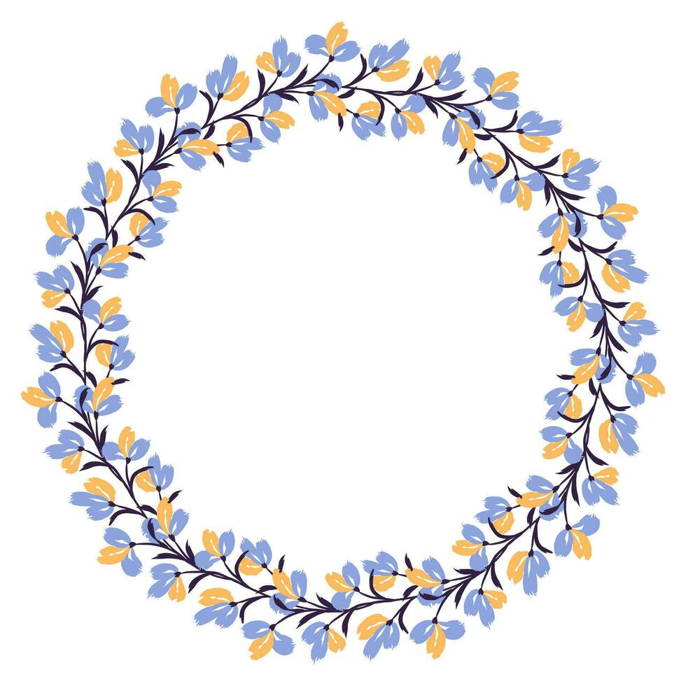 fiore ghirlanda. il giro fiore ghirlanda, modello grafico design. sfondo con un' mazzo di fiori nel un' cerchio vettore