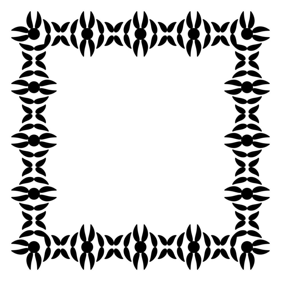 confine telaio piazza modello. islamico, indiano, greco motivi. geometrico montatura nel nero colore isolato su bianca sfondo vettore