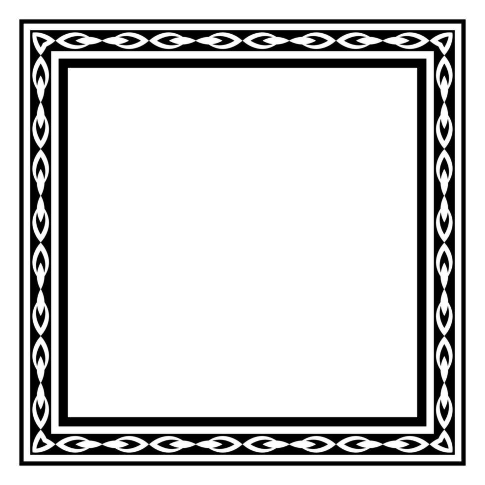 confine telaio piazza modello. islamico, indiano, greco motivi. geometrico montatura nel nero colore isolato su bianca sfondo vettore