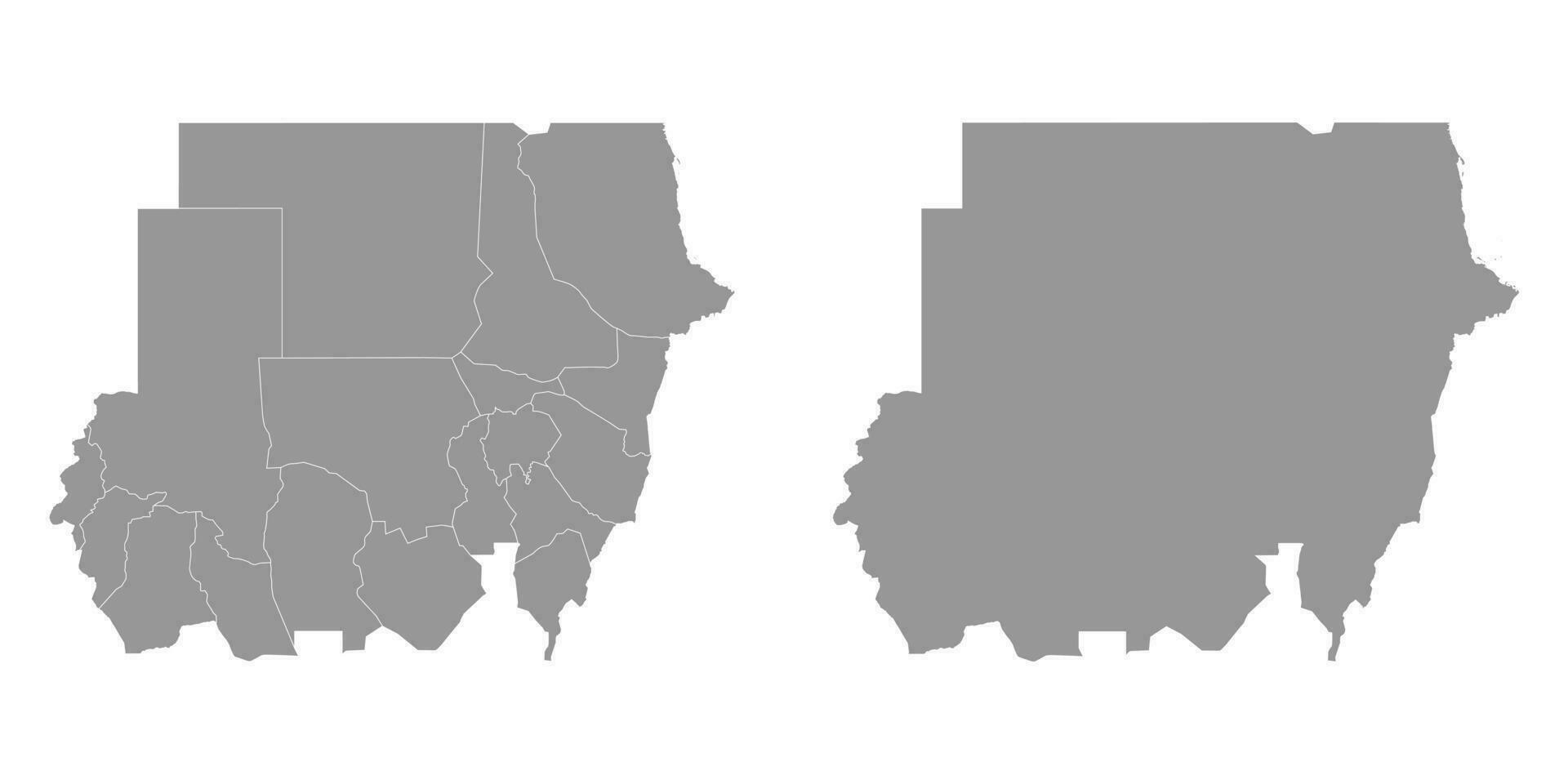 Sudan grigio carta geografica con amministrativo divisioni. vettore illustrazione.