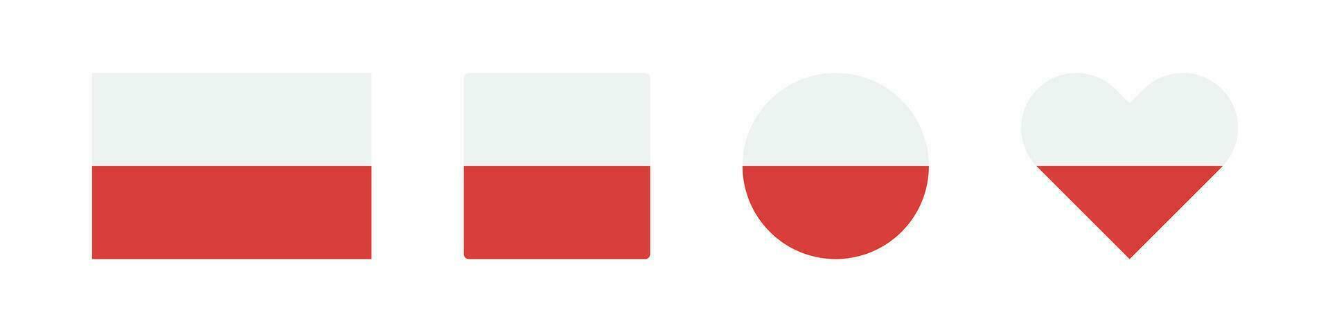 Polonia icona. polacco bandiera segni. nazionale distintivo simbolo. Europa nazione simboli. cultura etichetta icone. vettore isolato cartello.