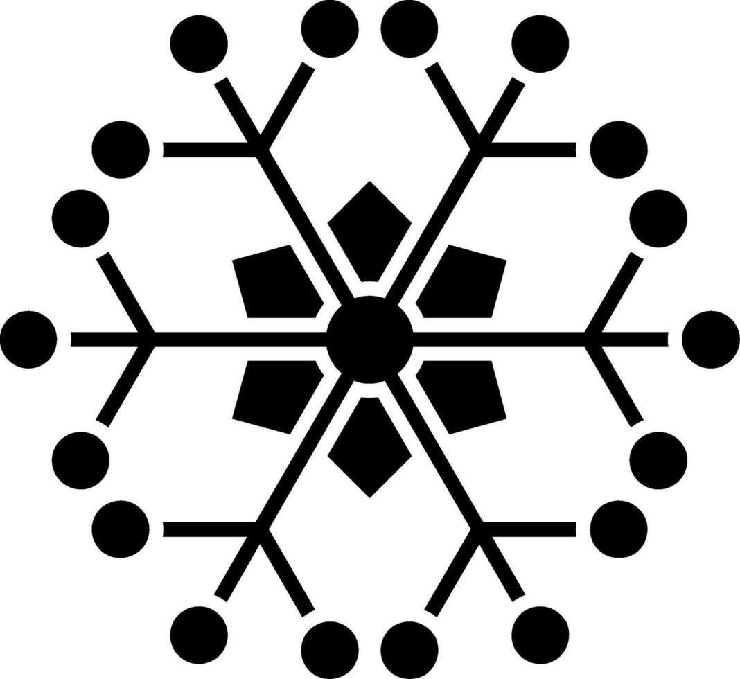 icona del glifo con fiocco di neve vettore