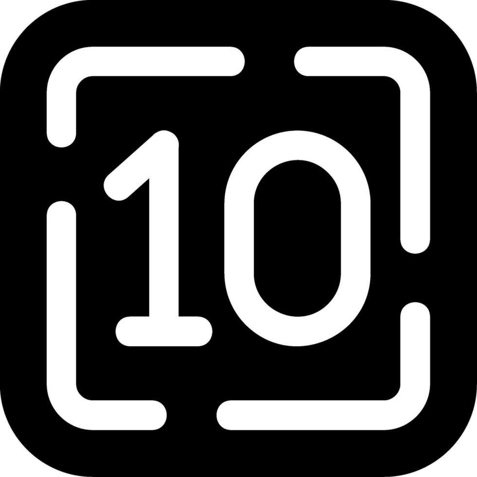 dieci glifo icona vettore