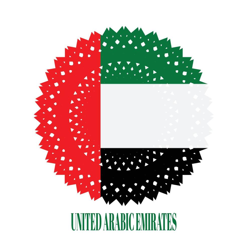 bandiera degli Emirati Arabi Uniti con un elegante concetto di ornamento medaglia vettore