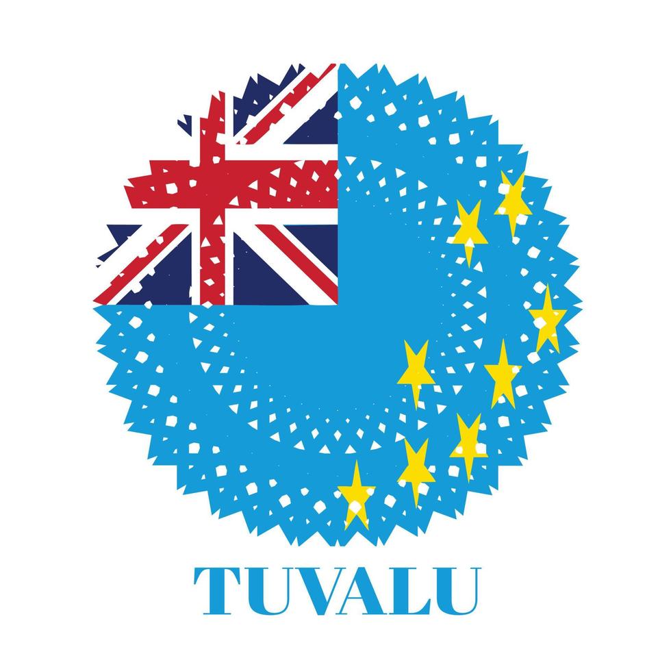 bandiera tuvalu con elegante concetto di ornamento medaglia vettore