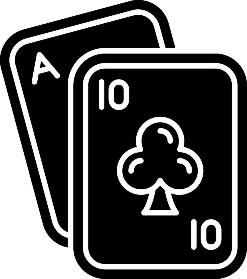 icona del glifo del poker vettore