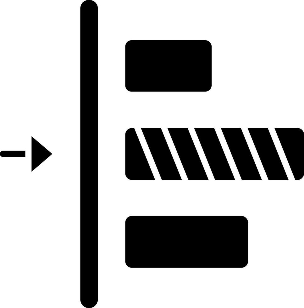 sinistra allineamento glifo icona vettore