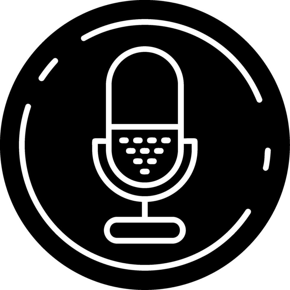 icona del glifo con microfono vettore