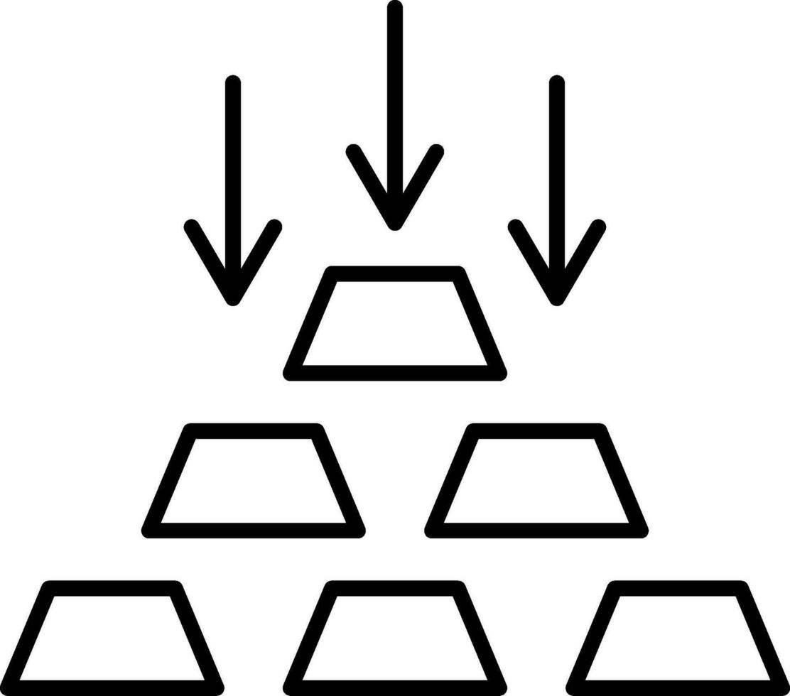 oro lingotto linea icona vettore