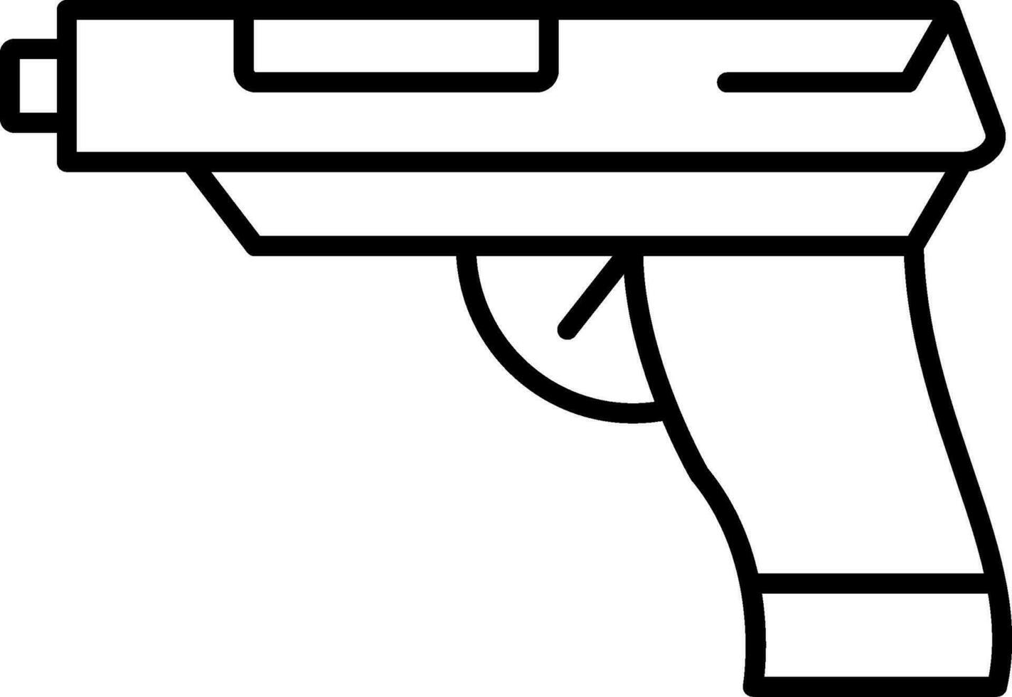 icona della linea di revolver vettore
