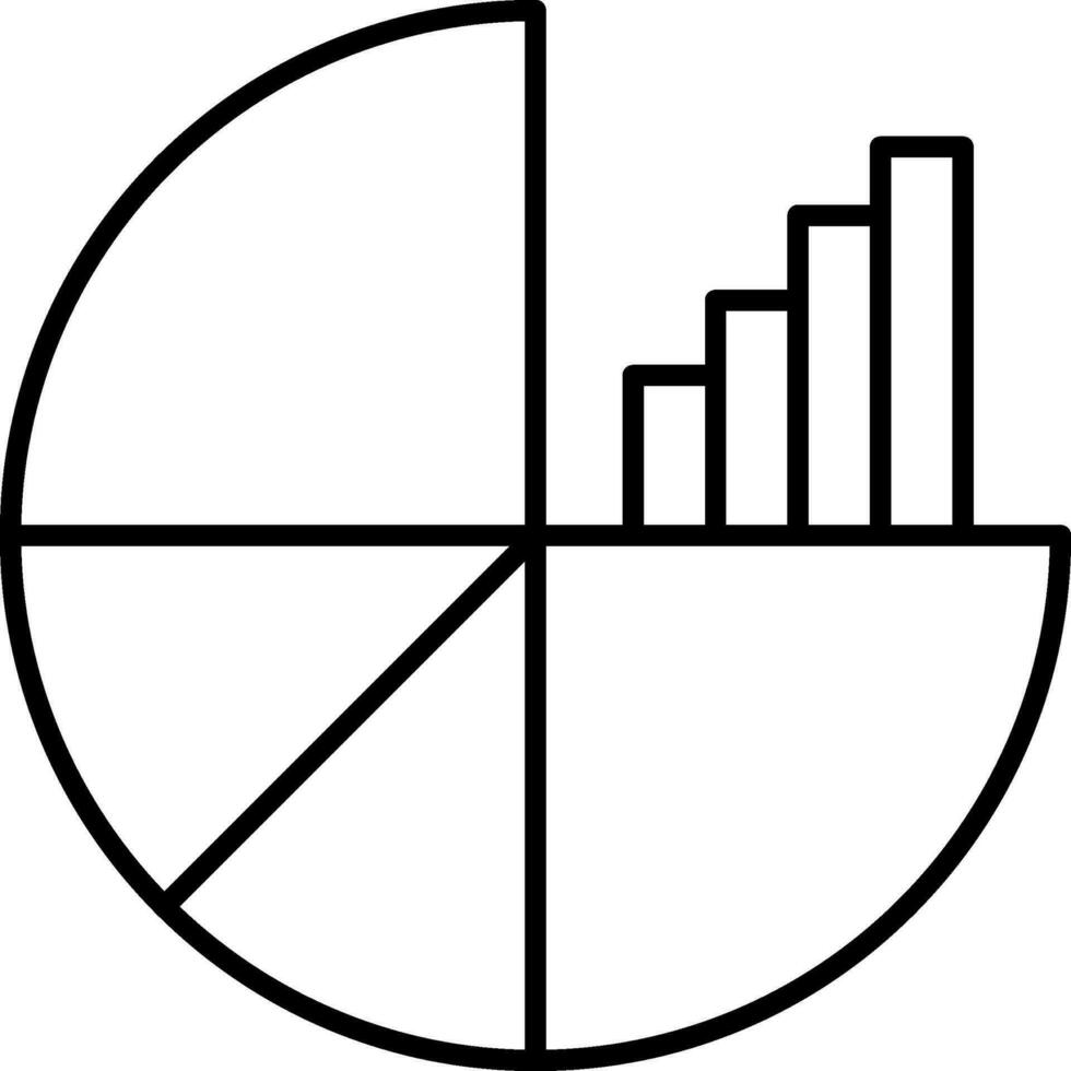icona della linea del grafico a torta vettore