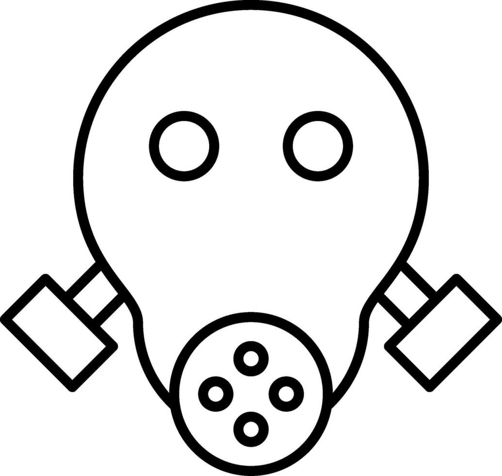 icona della linea della maschera antigas vettore