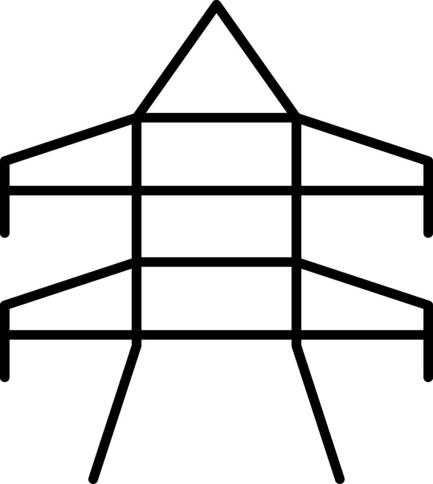 icona della linea della torre vettore