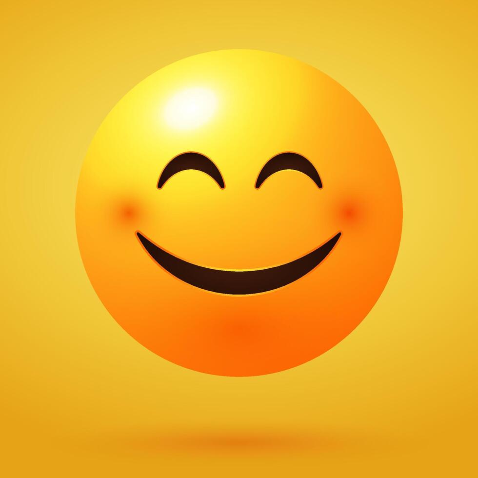 espressione di emoticon sorriso felice vettore