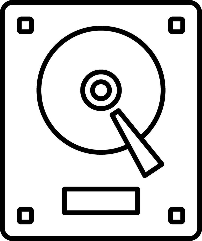 icona della linea del disco rigido vettore