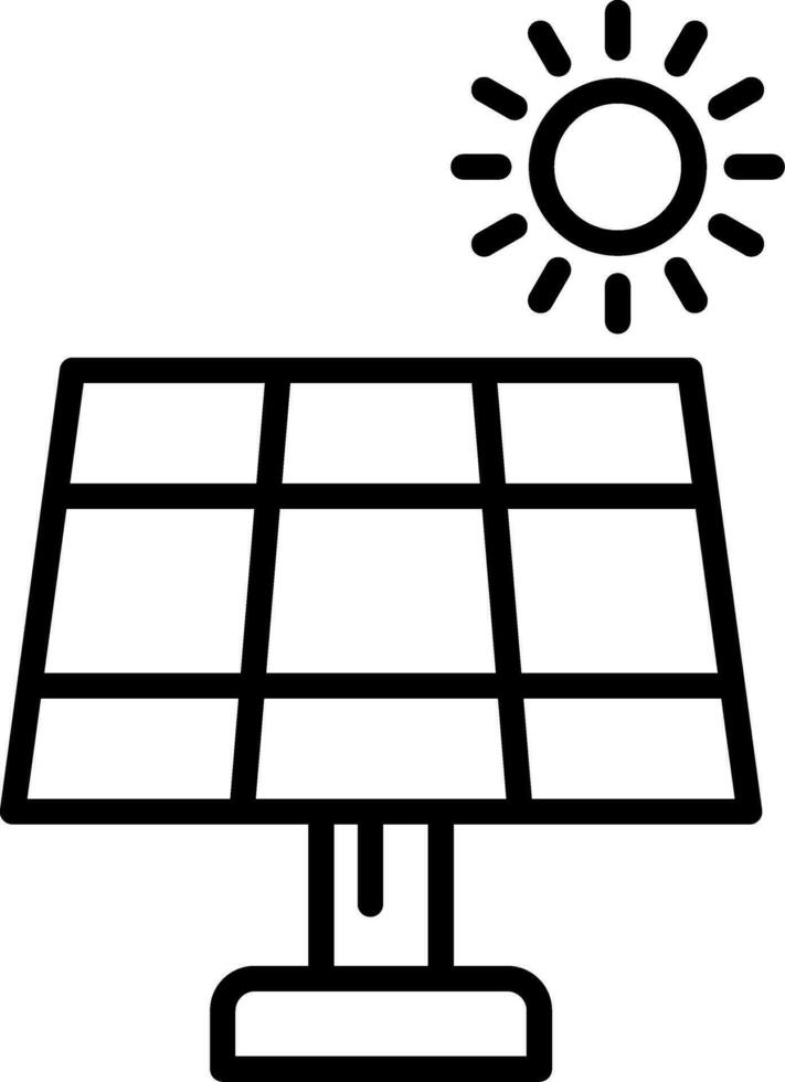 icona della linea del pannello solare vettore